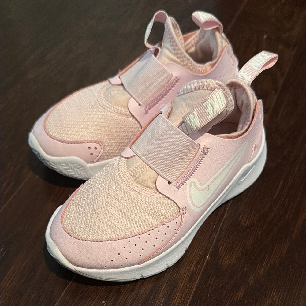 Nike Kids Pink Slip-On Sneakers with Hook Strap
